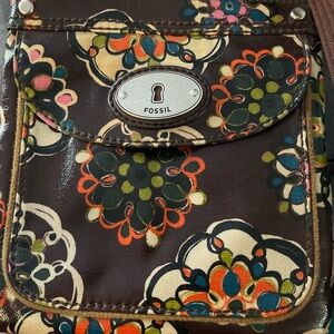 Fossil Floral Crossbody Bag - Brown and Multicolor
